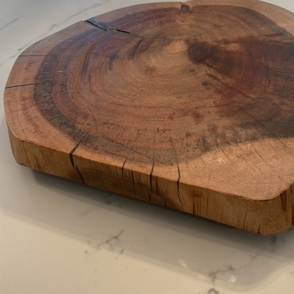 Distressed Natural wood unique footed tray - Picture 6 of 9